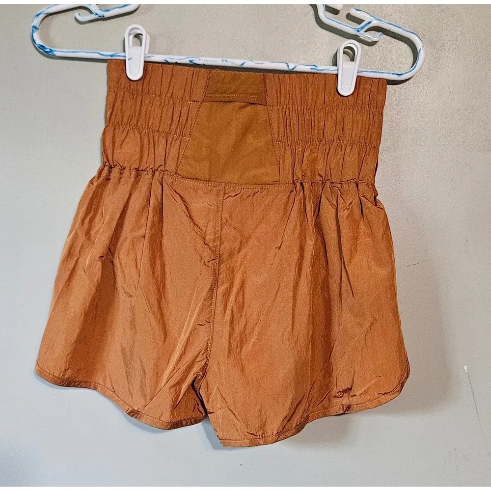 FP Movement Free People The‎ Way Home Shorts Burnt gold Smocked High Rise Small